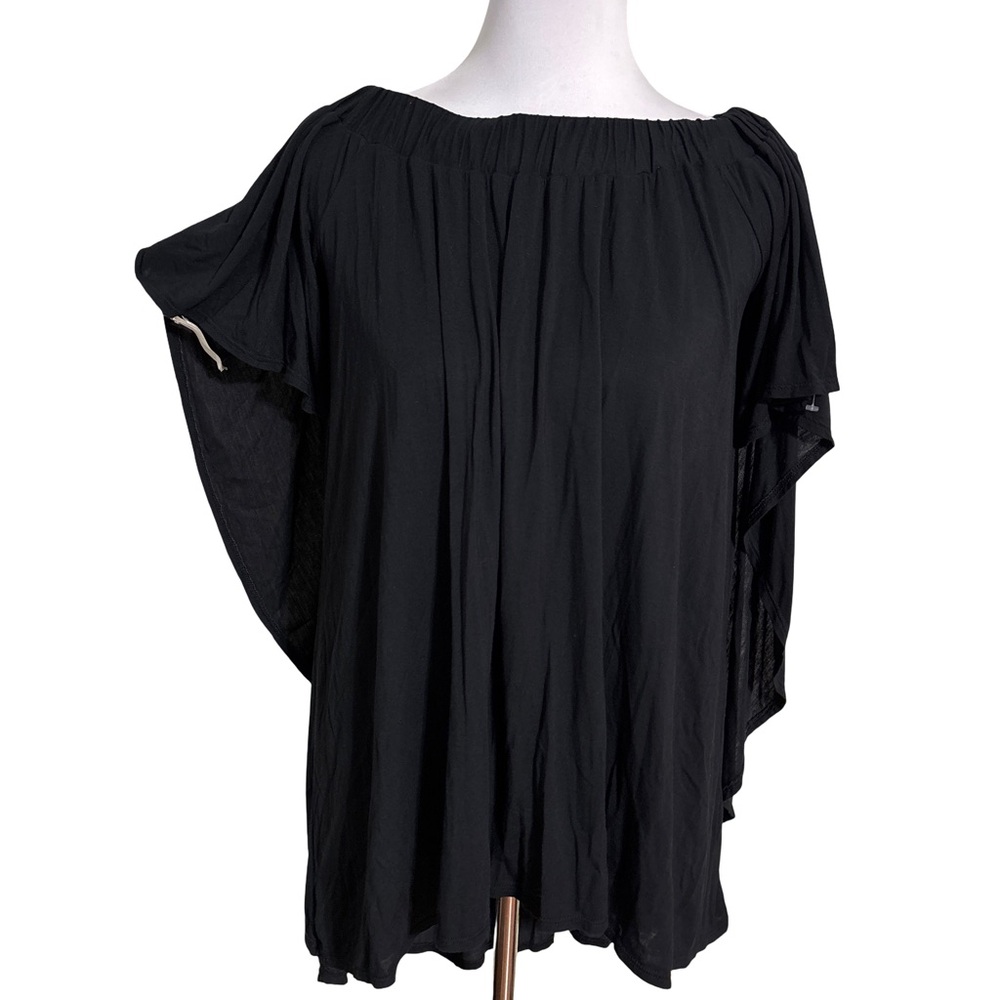 Rae Mode Chic Black Women's Off shoulders Tunic Blouse